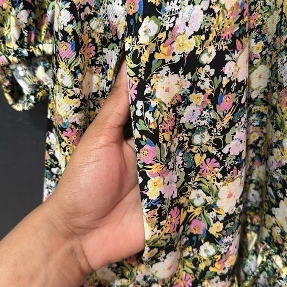 Code X Mode Multicolor Floral Print Button Front Dress Size Small w/ Pockets - Picture 8 of 10